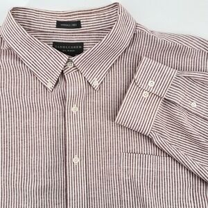 Saddlebred Big & Tall Mens 3X‎ Wrinkle Free Red Stripe Button Down Flannel Shirt